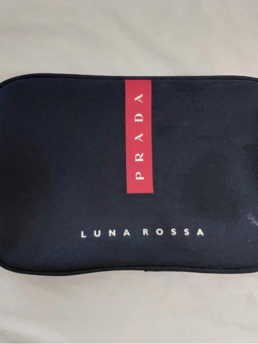 Prada Black Nylon Beauty Pouch with White Logo
